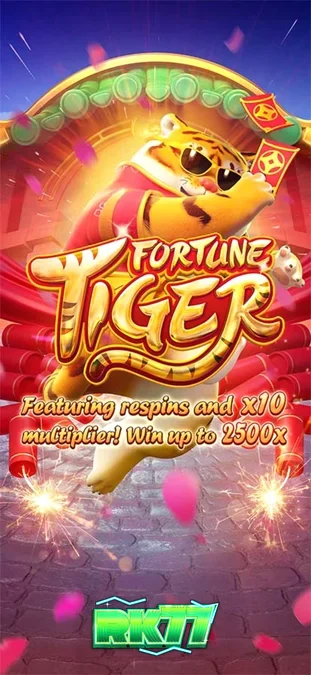Tampilan visual slot Fortune Tiger dengan tema harimau emas dan elemen keberuntungan Asia.